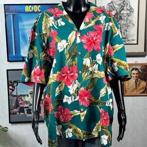 Vintage Paradise Found Hawaiian Shirt | Floral Aloha Shirt | Honolulu Hawaii